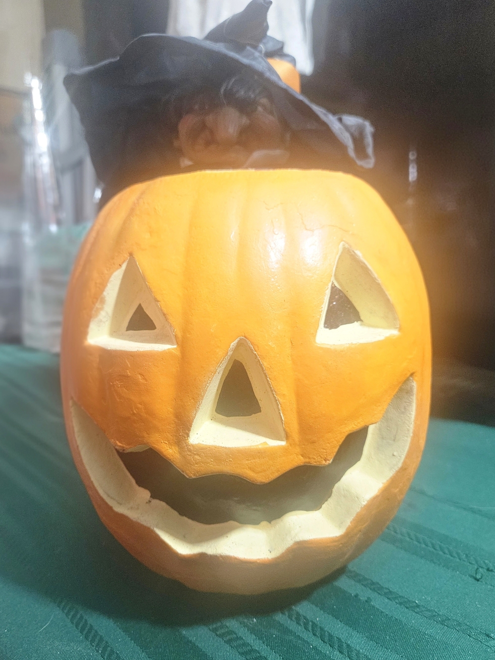 Gemmy Industries Pumpkin with Witch Animated Halloween DecorationVintage 1995